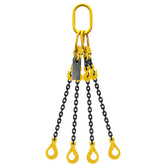 Austlift - Grade 80 Chain Sling 8mm 4leg Effective Length C/W Clevis Type Grab Shortner And Clevis Self Locking Hook Tested 1M | 970841